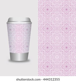 Coffee Cup With Patterns Template : Vector Illustration