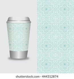 Coffee Cup With Patterns Template : Vector Illustration