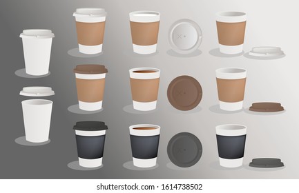 coffee cup peper cup mug brown black white