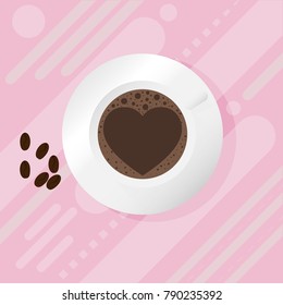 Coffee cup with pink background vector