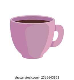 coffee cup pink ceramic illustration isolated