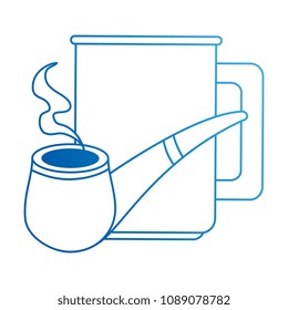 coffee cup with pipe wooden