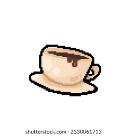 Kaffeetasse im Stil der Pixelkunst