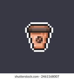 coffee cup in pixel art style