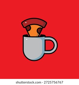 Xícara de café com logotipo da fatia da pizza