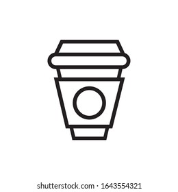 coffee cup in plastic container line style vector illustration design