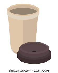 coffee cup plastic isometric icon