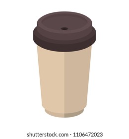 coffee cup plastic isometric icon