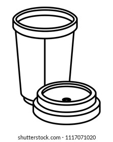 coffee cup plastic isometric icon