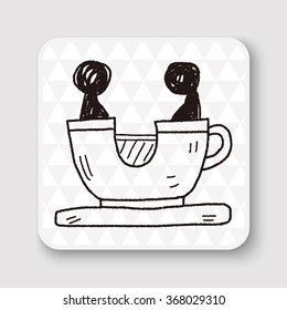 coffee cup play park doodle