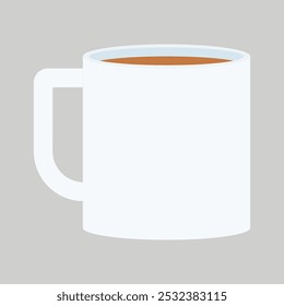 Coffee cup porcelain illustration on gray background.