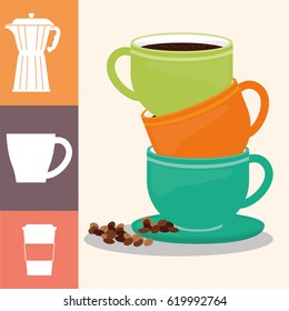 coffee cup poster pile cup drink hot
