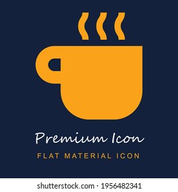 Coffee Cup premium material ui ux isolated vector icon in navy blue and orange colors