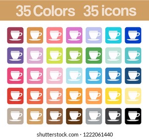 Coffee cup printable icons for graphics planner sticker and decoration shapes and label illustration for organizer scrapbook symbol collection