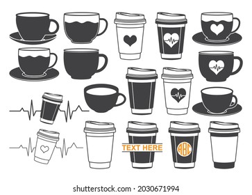 Coffee Cup Printable Vector Illustration, Coffee Cup Sign, Symbol, Icon, Coffee Cup