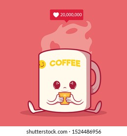 Coffee cup ready to face the day vector illustration. Motivation, inspiration design concept	