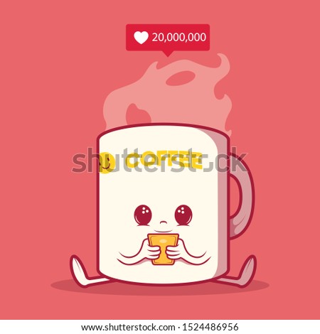 Coffee cup ready to face the day vector illustration. Motivation, inspiration design concept	