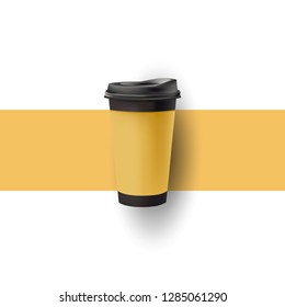 COFFEE CUP REALISTIC MOCK UP DESIGN. BLACK AND WHITE COFFEE CUP. EDITABLE MOCK UP