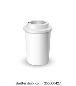 Coffee cup realistic mock up isolated on white