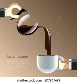Coffee cup realistic and reflection for use content layout. vector illustration.