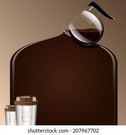 Coffee cup realistic and reflection for use content layout. vector illustration.