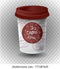 coffee Cup realistic vector 3D illustration,transparent background