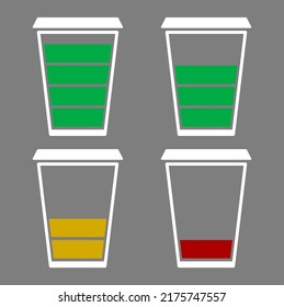 Coffee Cup Recharge Icons Concept On Black Background