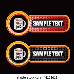 coffee cup red and black checkered banners