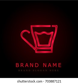 Coffee cup red chromium metallic logo