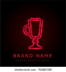 Coffee cup red chromium metallic logo
