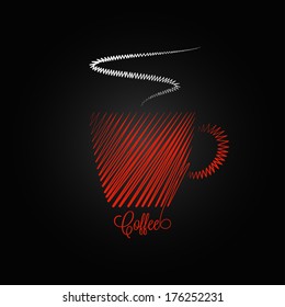 coffee cup red design background