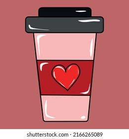 Coffee cup with red heart