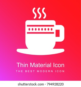 Coffee cup red and pink gradient material white icon minimal design