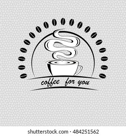 coffee cup retro design. Vector logo 