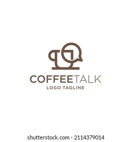 Coffee cup roast breakfast logo design line outline for cafe restaurant Premium