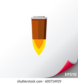 Coffee cup rocket icon