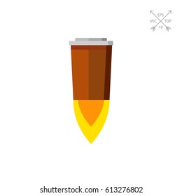 Coffee cup rocket icon