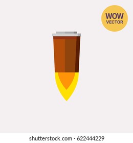 Coffee cup rocket icon