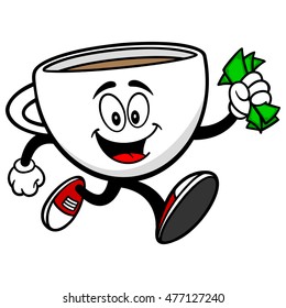 Coffee Cup Running with Cash