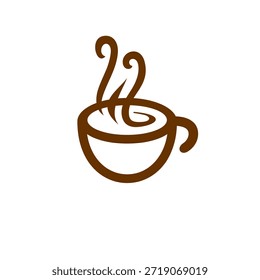 Logo rústico de la taza de café. Plantilla clásica del icono tostado
