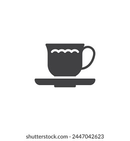 Coffee cup and saucer vector icon. filled flat sign for mobile concept and web design. Coffee Cup glyph icon. Symbol, logo illustration. Vector graphics