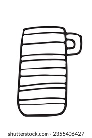 Coffee cup. Saucer and cup of coffee vector sketch illustration for print, web, mobile. Cup isolated on white background. Vector illustration