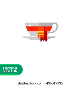 Coffee cup in scarf icon