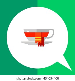 Coffee cup in scarf icon