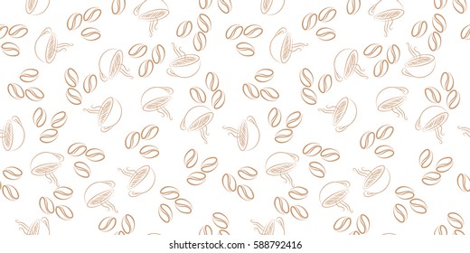 coffee cup seamless isolated on white background. vector illustration