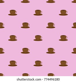 coffee cup seamless on pink background.
