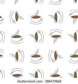 coffee cup seamless on white background.vector illustration