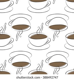 coffee cup seamless on white background.vector illustration