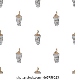 Coffee cup seamless pattern