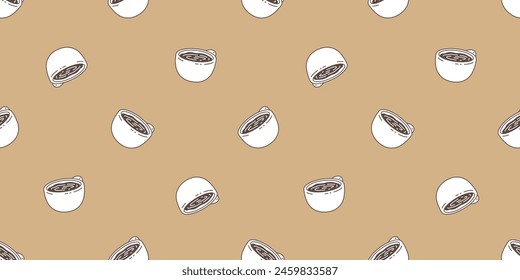 coffee cup seamless pattern hot tea vector water drink cartoon doodle tile background gift wrapping paper repeat wallpaper scarf isolated illustration design